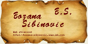 Božana Sibinović vizit kartica